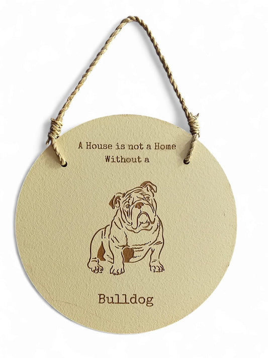 Round Dog Sign - Bulldog