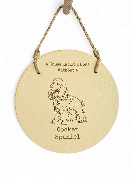 Round Dog Sign - Cocker Spaniel