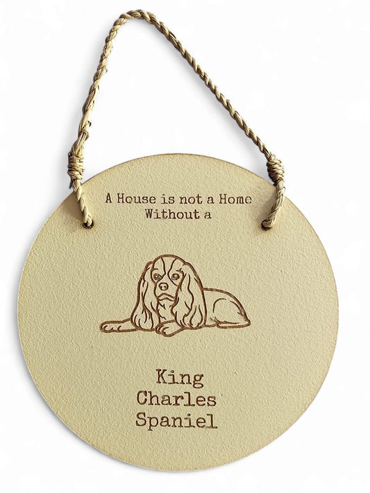 Round Dog Sign - King Charles Spaniel